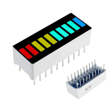 LED-Balkenanzeige, 10 LEDs, blau, grün, gelb, rot